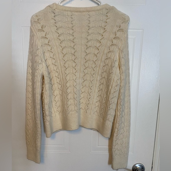 Cream Mango pearl knit cardigan - Picture 3 of 3